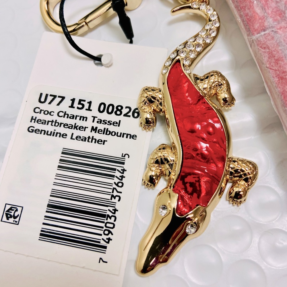 Brahmin Croc Heartbreaker Charm Tassel